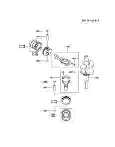 Fx730v-Cs28 Piston And Crankshaft Diagram and Parts List for FX730V-CS28  Cub Cadet Lawn Tractor